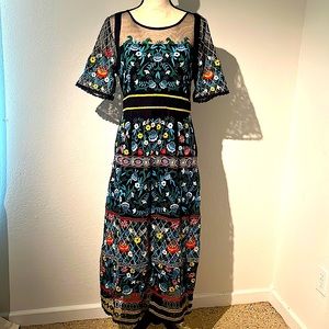 embroidery dress by Anthropology made in India